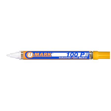 U-Mark 100P Fine Line Marker Yellow, PK12 10206FL